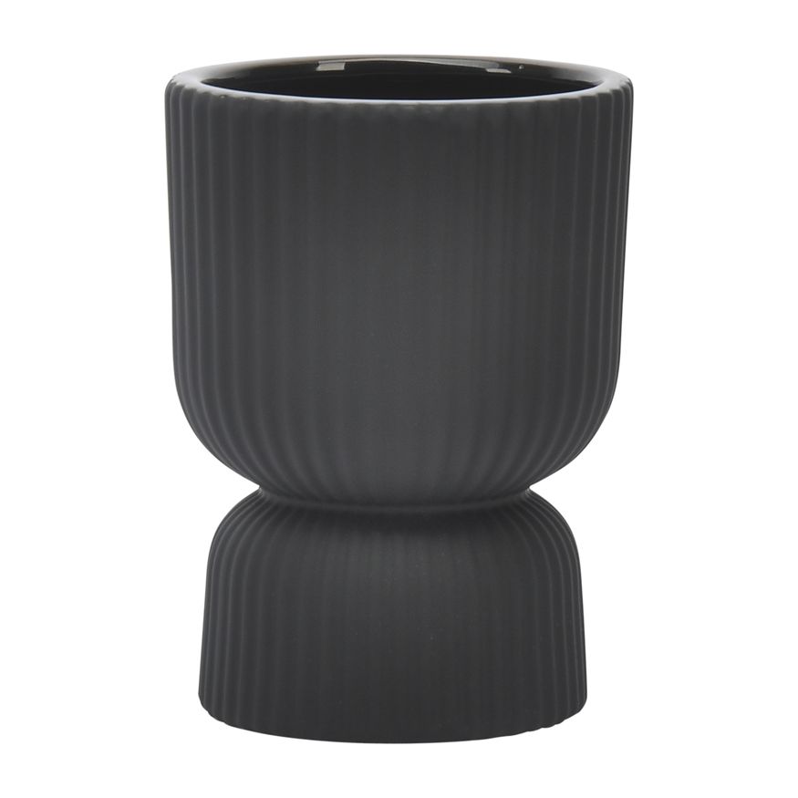 Sagebrook 6" Ceramic Ribbed Vase