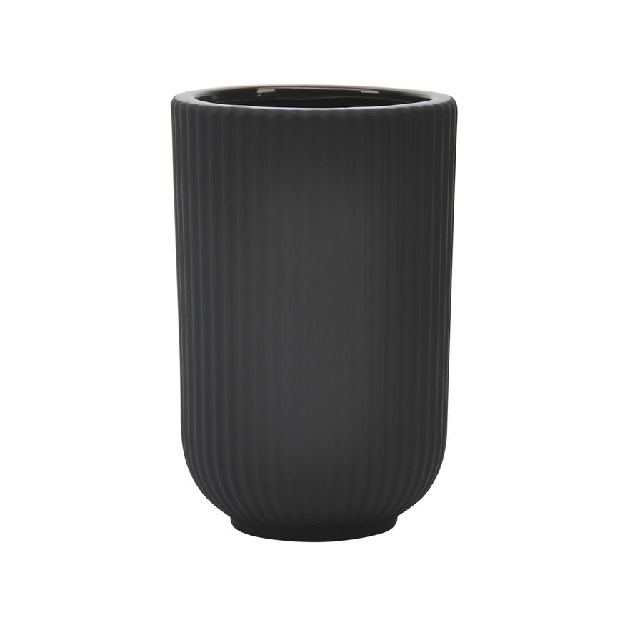 Sagebrook 7" Ceramic Ridged Vase