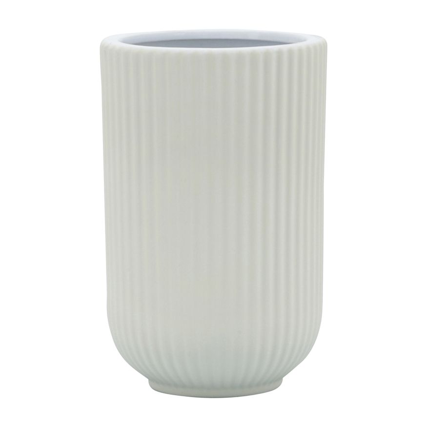 Sagebrook 7" Ceramic Ridged Vase