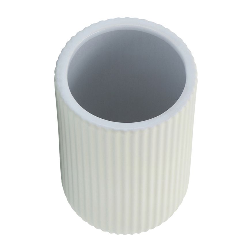 Sagebrook 7" Ceramic Ridged Vase - White