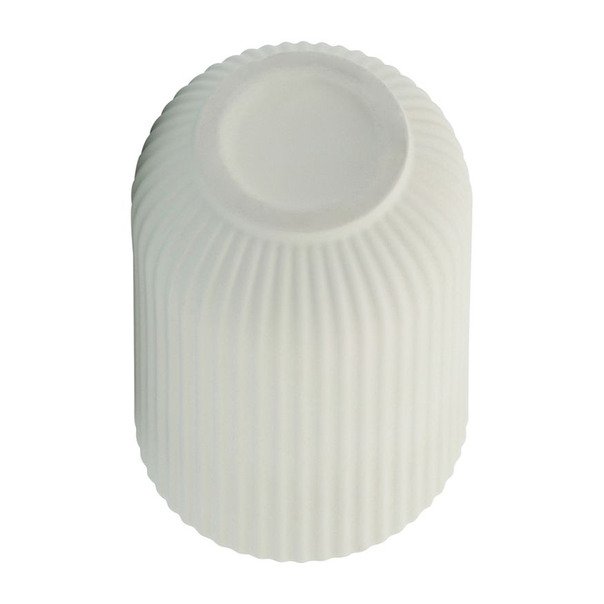 Sagebrook 7" Ceramic Ridged Vase - White