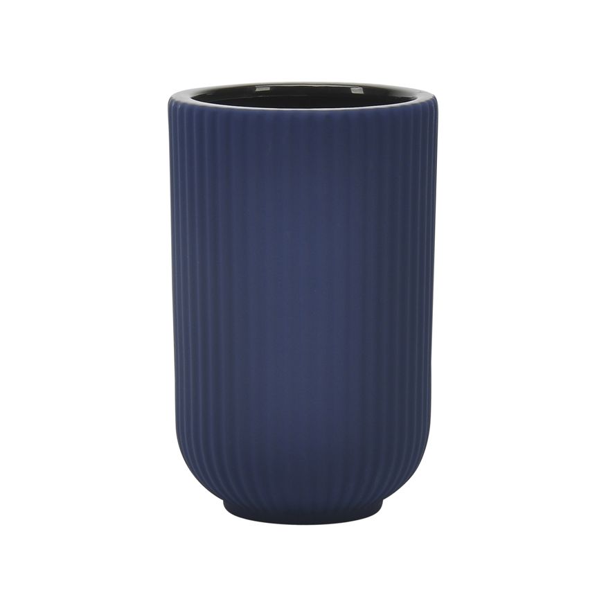 Sagebrook 7" Ceramic Ridged Vase