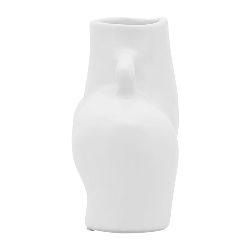 Sagebrook 6" Ceramic Half Body Vase - White