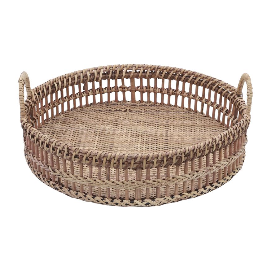 Sagebrook - 12"/14" Rattan Trays (Set Of 2) in Natural