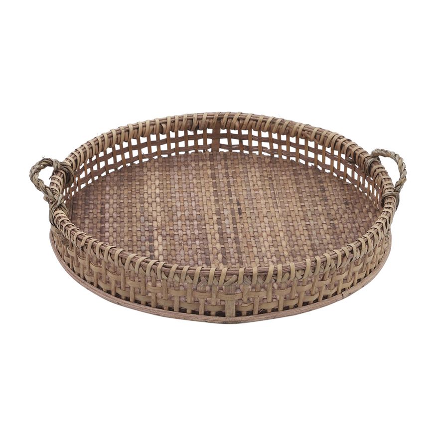 Sagebrook - 12"/14" Rattan Trays (Set Of 2) in Natural