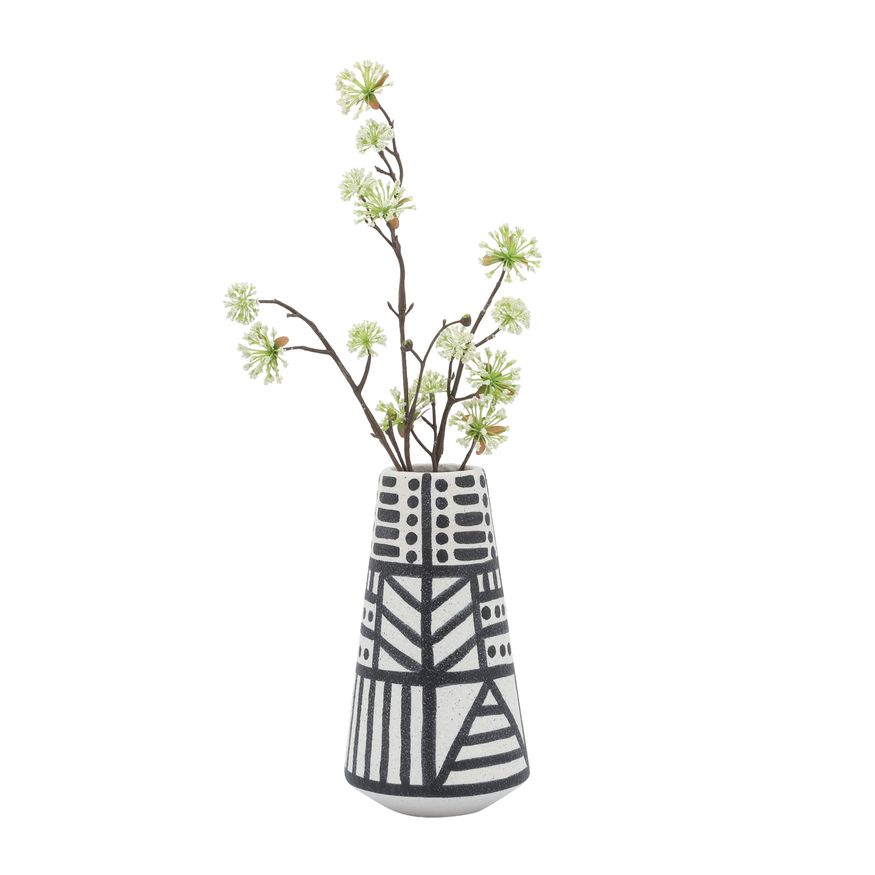 Sagebrook 8" Ceramic Eclectic Vase - Black/White