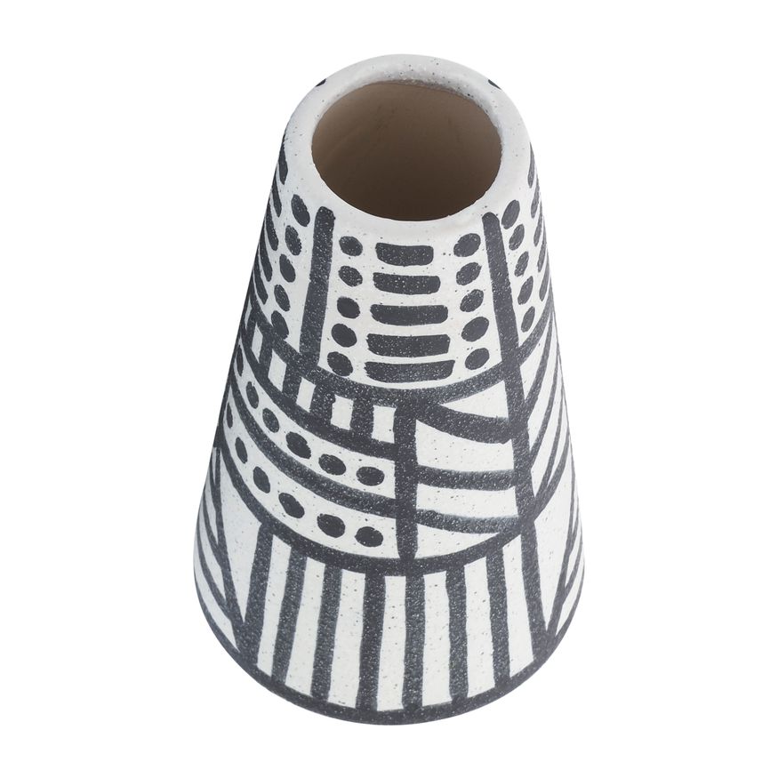 Sagebrook 8" Ceramic Eclectic Vase - Black/White