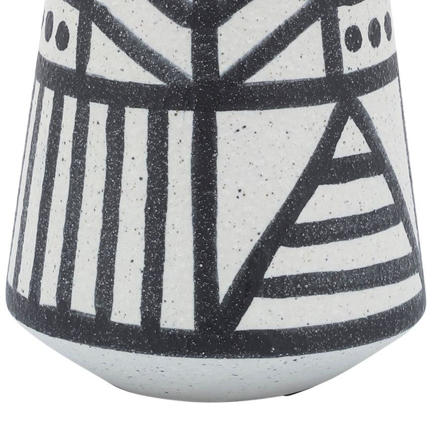 Sagebrook 8" Ceramic Eclectic Vase - Black/White