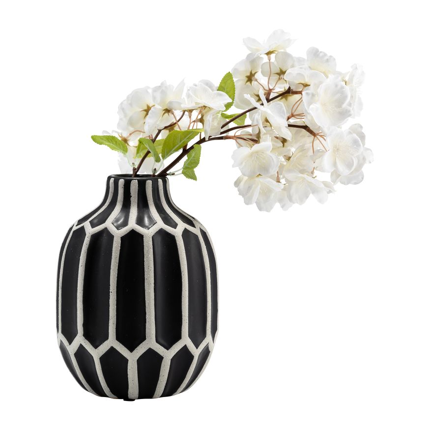 Sagebrook - 8" Ceramic Decorative Vase in Black/White