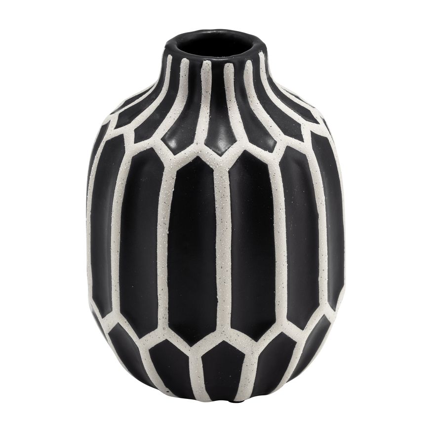 Sagebrook - 8" Ceramic Decorative Vase in Black/White