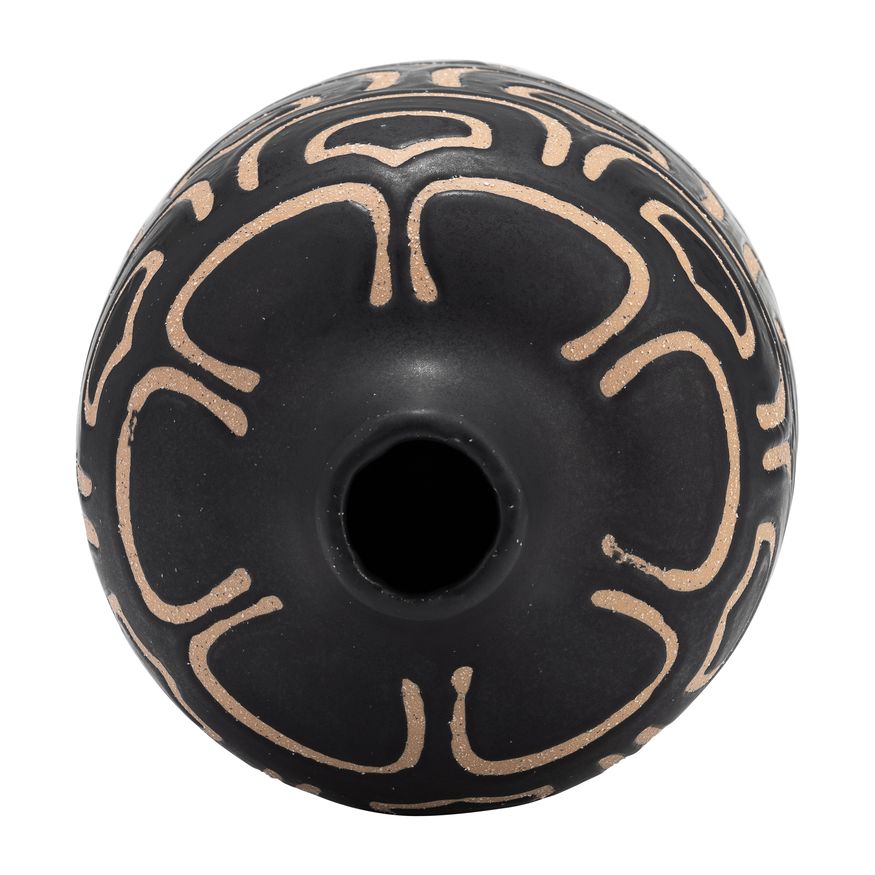 Sagebrook 10" Ceramic Decorative Vase - Black/Tan