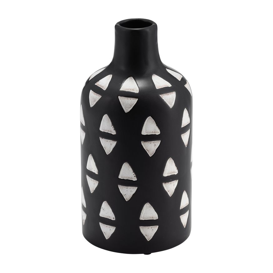 Sagebrook - 10" Ceramic Decorative Vase in Black/White