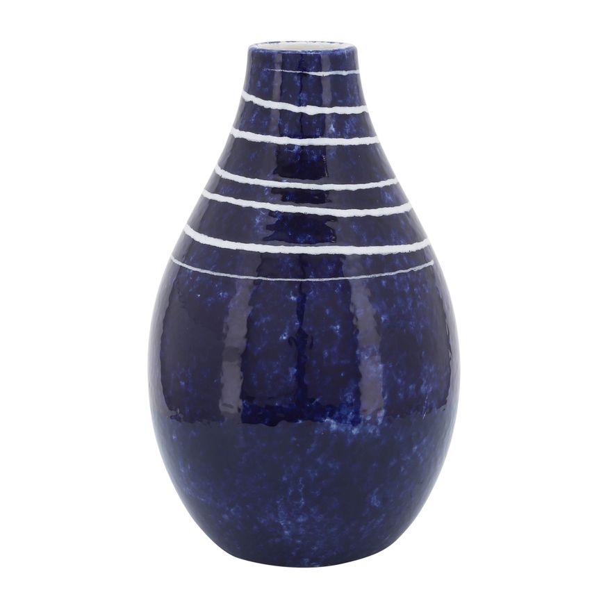 Sagebrook 10" Ceramic Primeval Vase - Blue