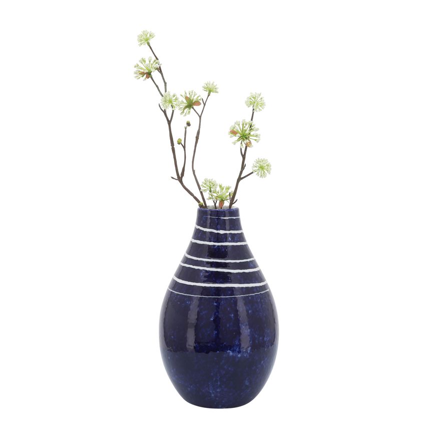 Sagebrook 10" Ceramic Primeval Vase - Blue