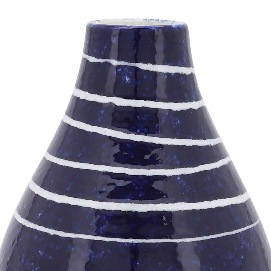 Sagebrook 10" Ceramic Primeval Vase - Blue