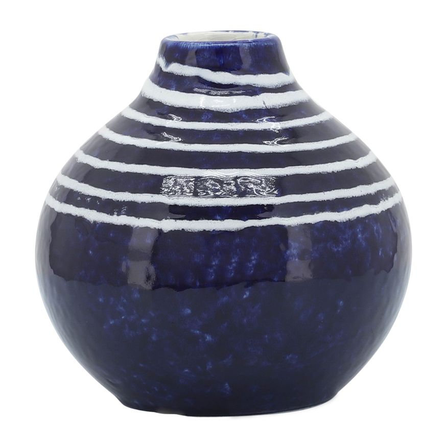 Sagebrook 5" Ceramic Primeval Vase - Blue