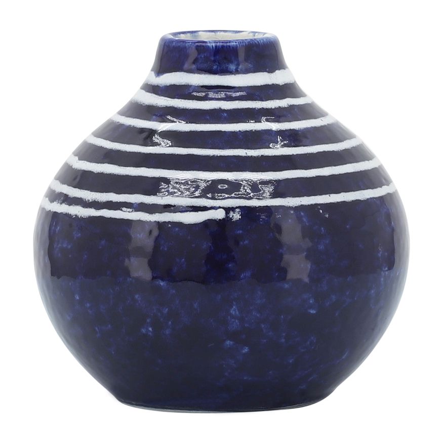 Sagebrook 5" Ceramic Primeval Vase - Blue