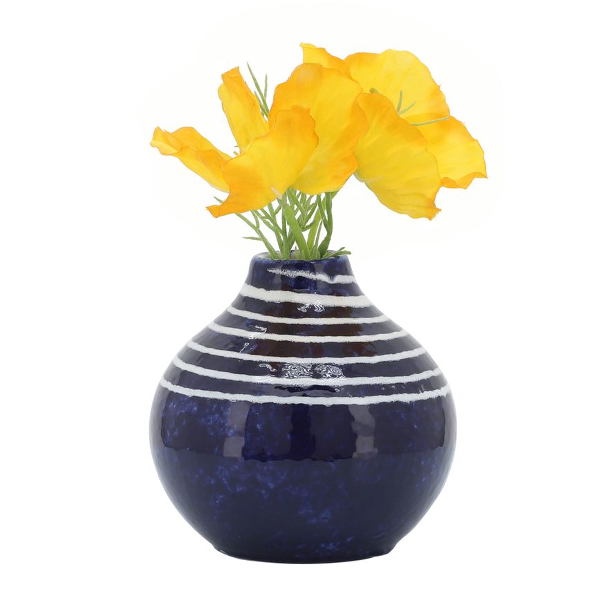 Sagebrook 5" Ceramic Primeval Vase - Blue