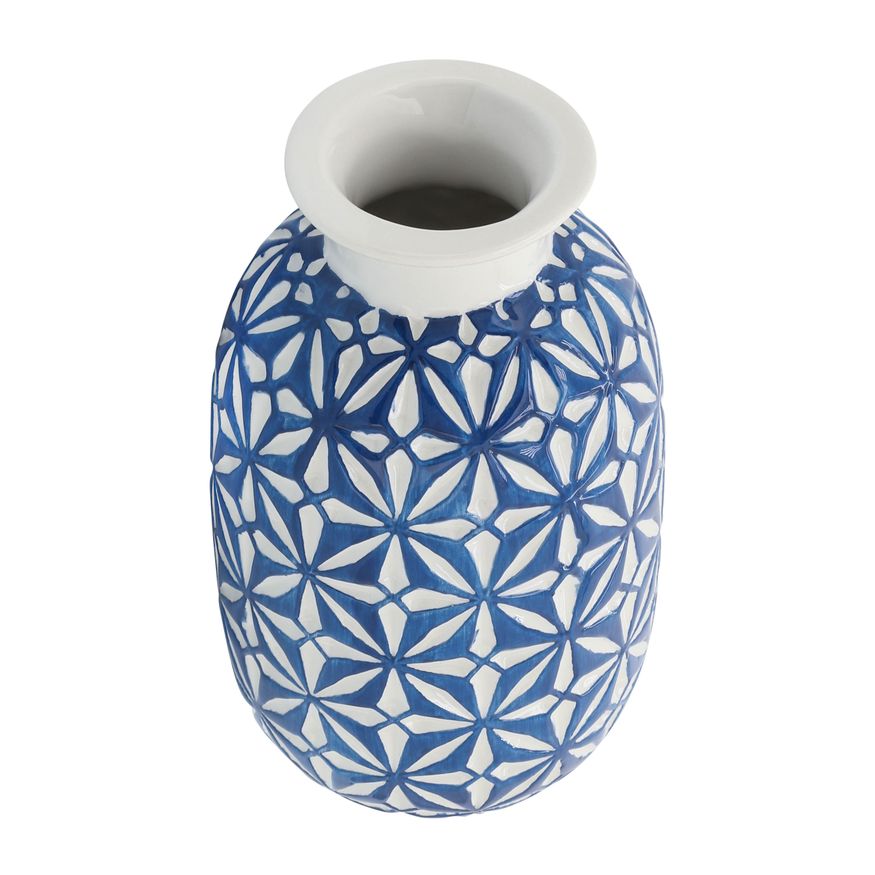 Sagebrook 8" Ceramic Daisy Vase - Blue