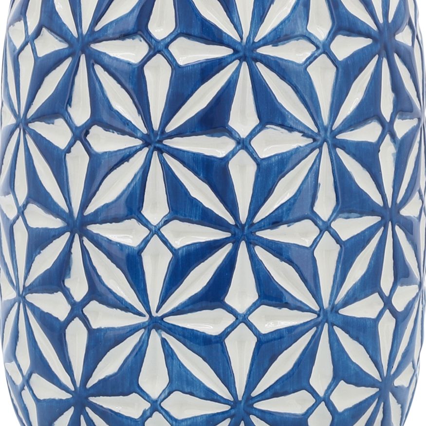 Sagebrook 8" Ceramic Daisy Vase - Blue