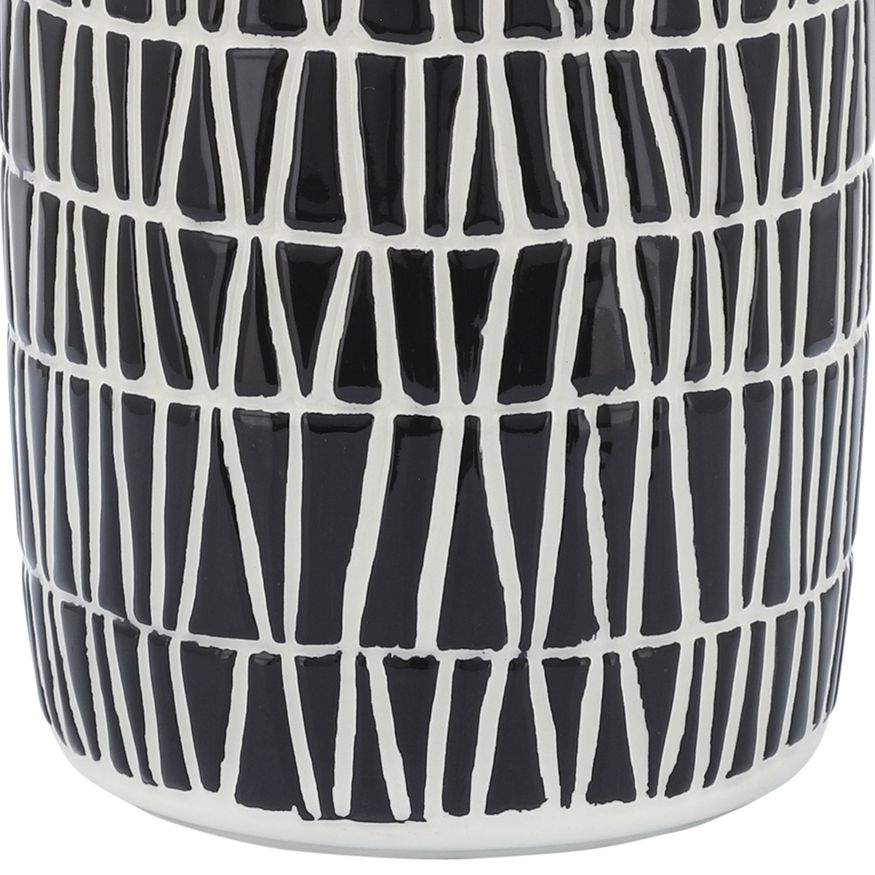 Sagebrook 7" Ceramic Tribal Vase - Black