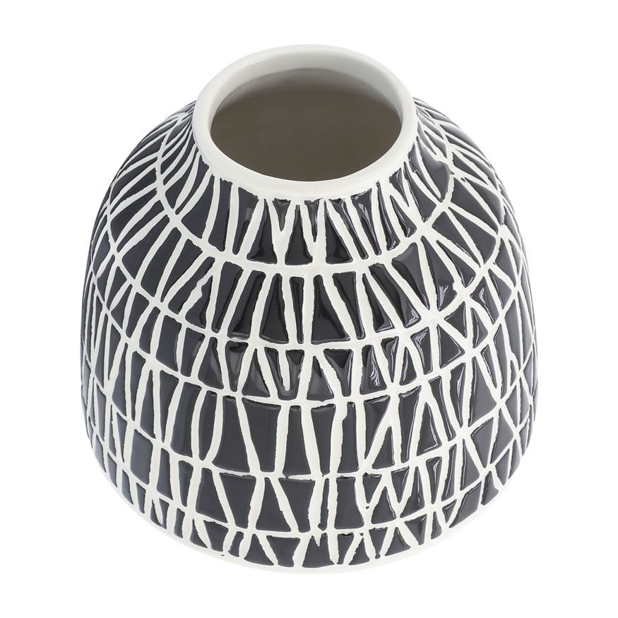 Sagebrook 5" Ceramic Tribal Vase - Black