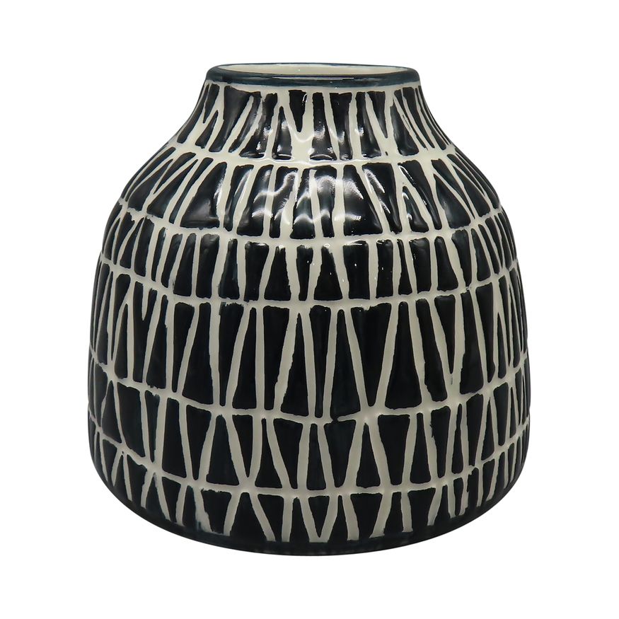 Sagebrook 7" Ceramic Tribal Vase