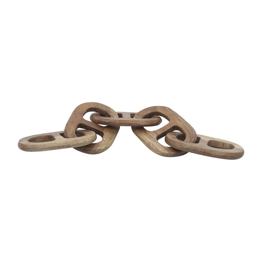 Sagebrook - 24" Wood 5-Links Chains in Brown