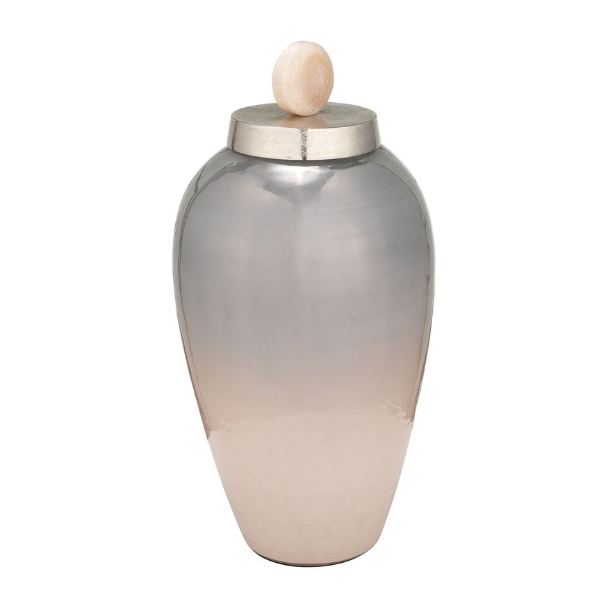 Sagebrook 17" Glass Vase With Blush Knob