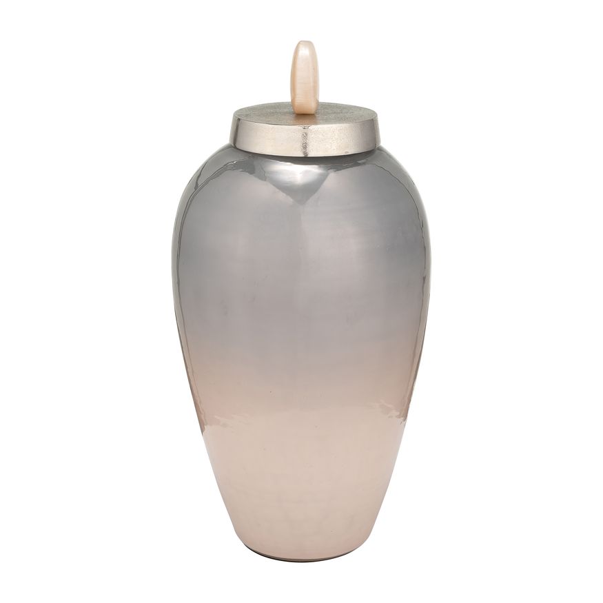 Sagebrook 20" Glass Vase With Blush Knob - Champagne