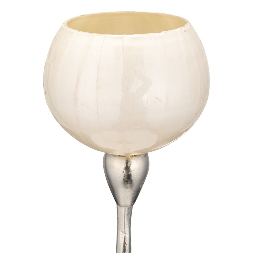 Sagebrook 24" Glass Tealight Holder - Pearl White