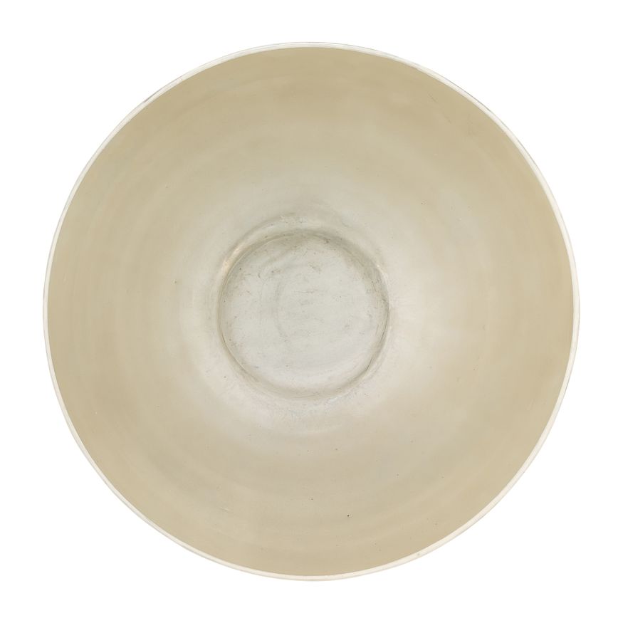 Sagebrook 9" Glass Bowl With Metal Stand - Pearl White