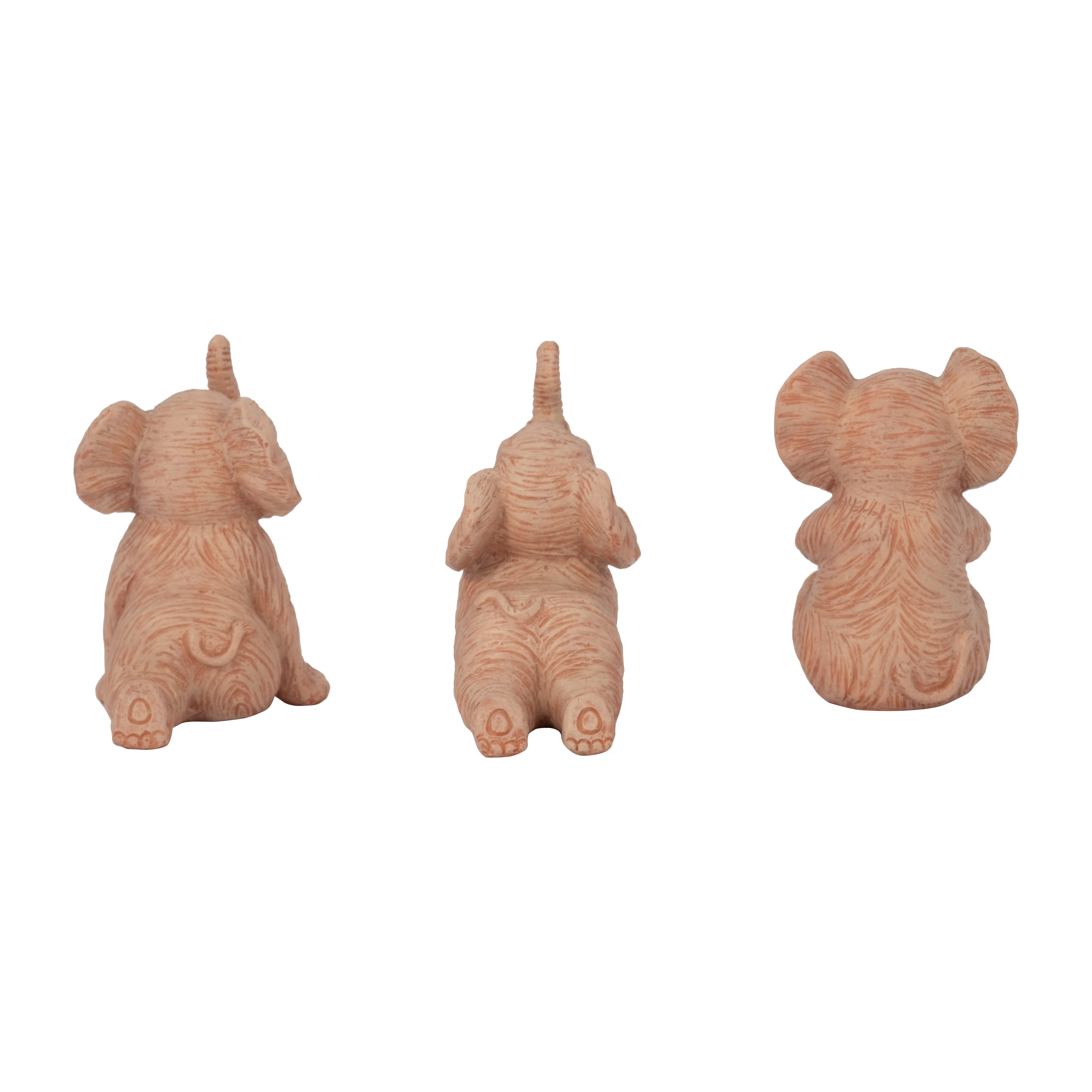 Sagebrook 6" Resin Stone Look Yoga Elephant (Set Of 3) - Natural