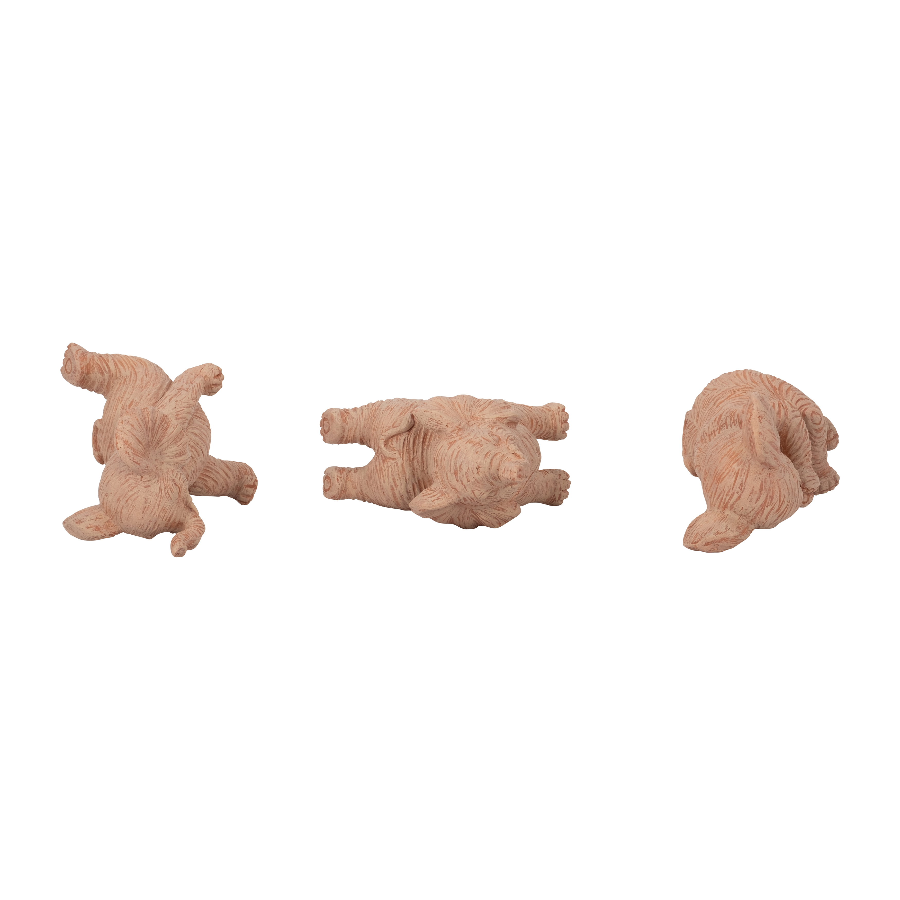 Sagebrook 6" Resin Stone Look Yoga Elephant (Set Of 3) - Natural