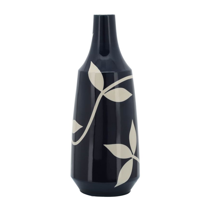 Sagebrook - 19" Ceramic Leaf Vase in Blue