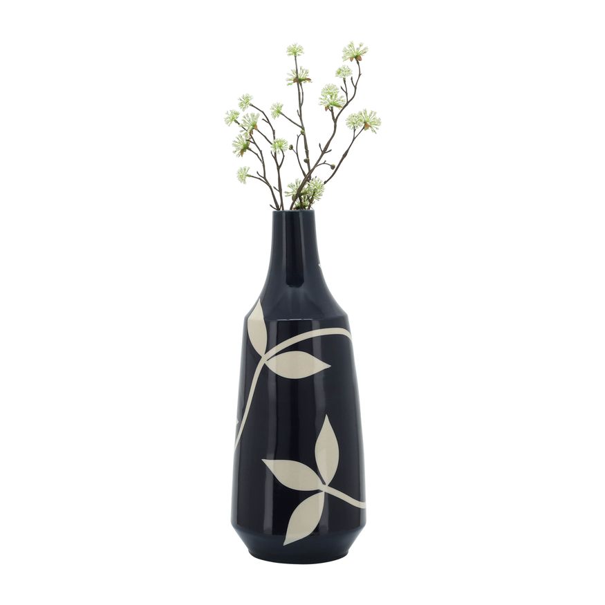 Sagebrook - 19" Ceramic Leaf Vase in Blue