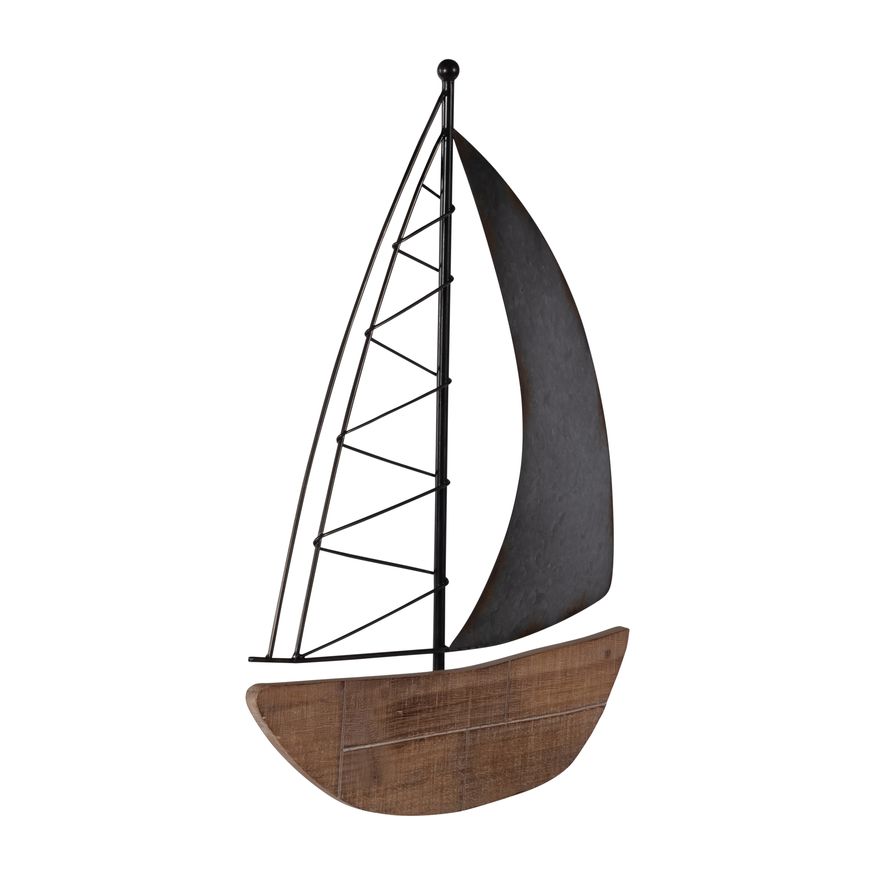 Sagebrook - Metal Boat Wall Decor in Brown