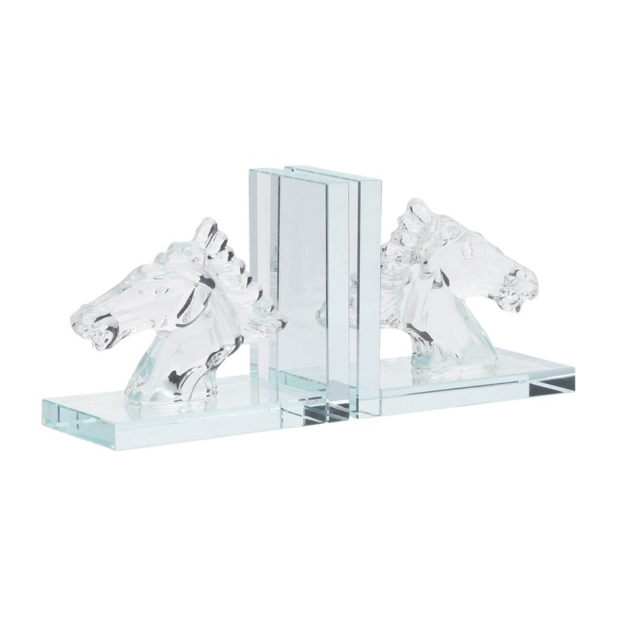 Sagebrook 5" Crystal Horse Bookends (Set Of 2)