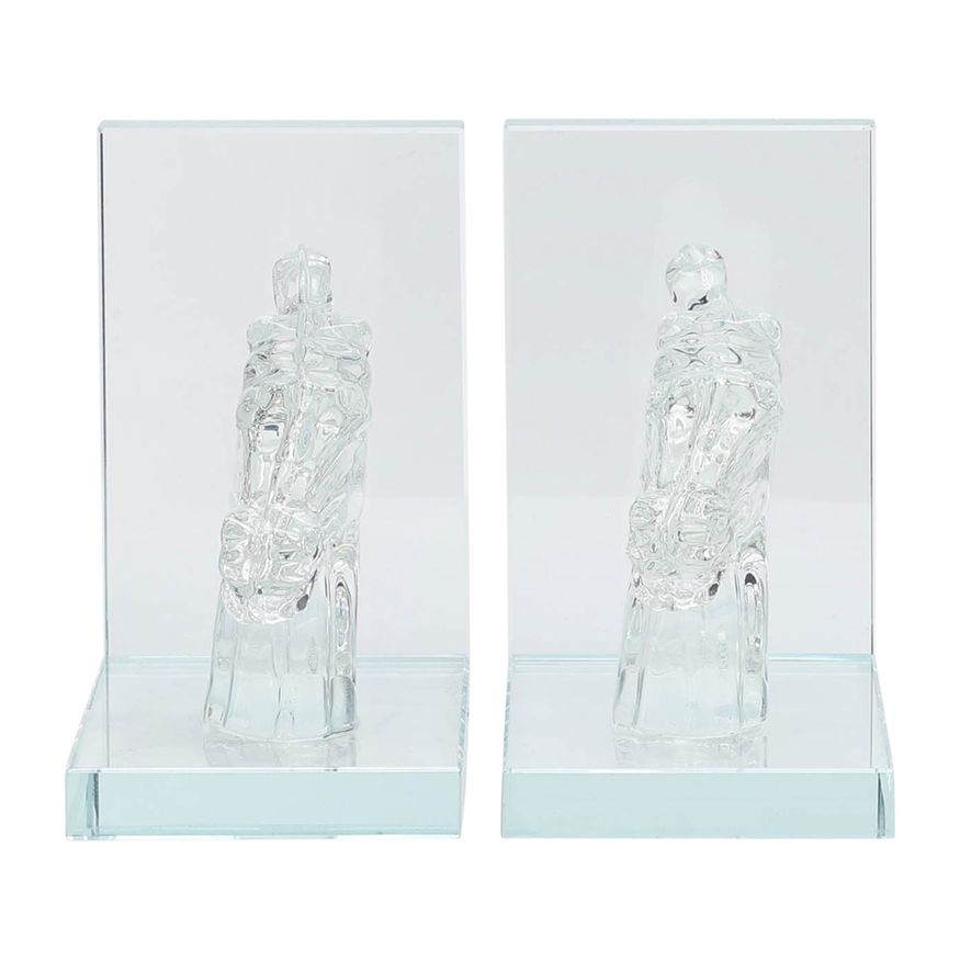 Sagebrook 5" Crystal Horse Bookends (Set Of 2)