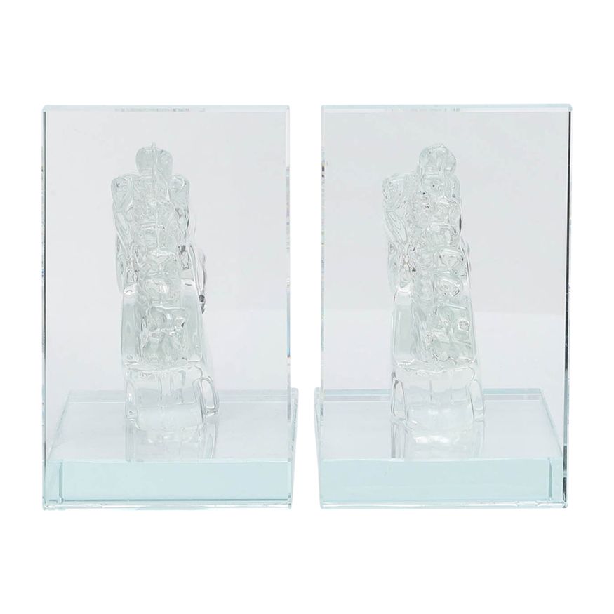 Sagebrook 5" Crystal Horse Bookends (Set Of 2)