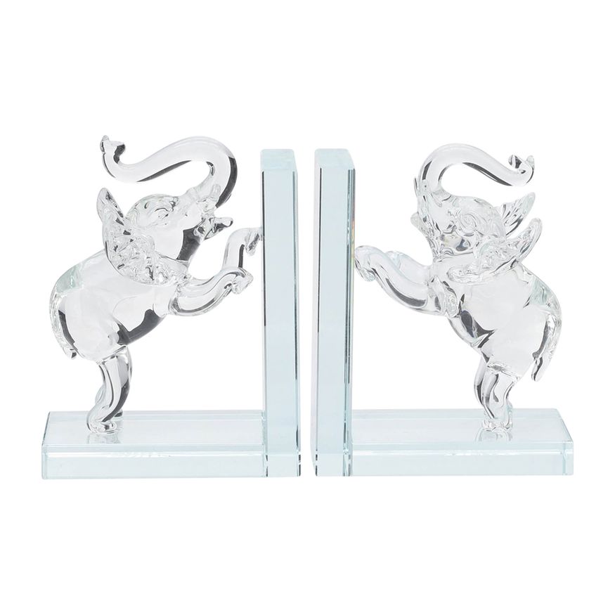 Sagebrook 5" Crystal Elephant Bookends (Set Of 2)