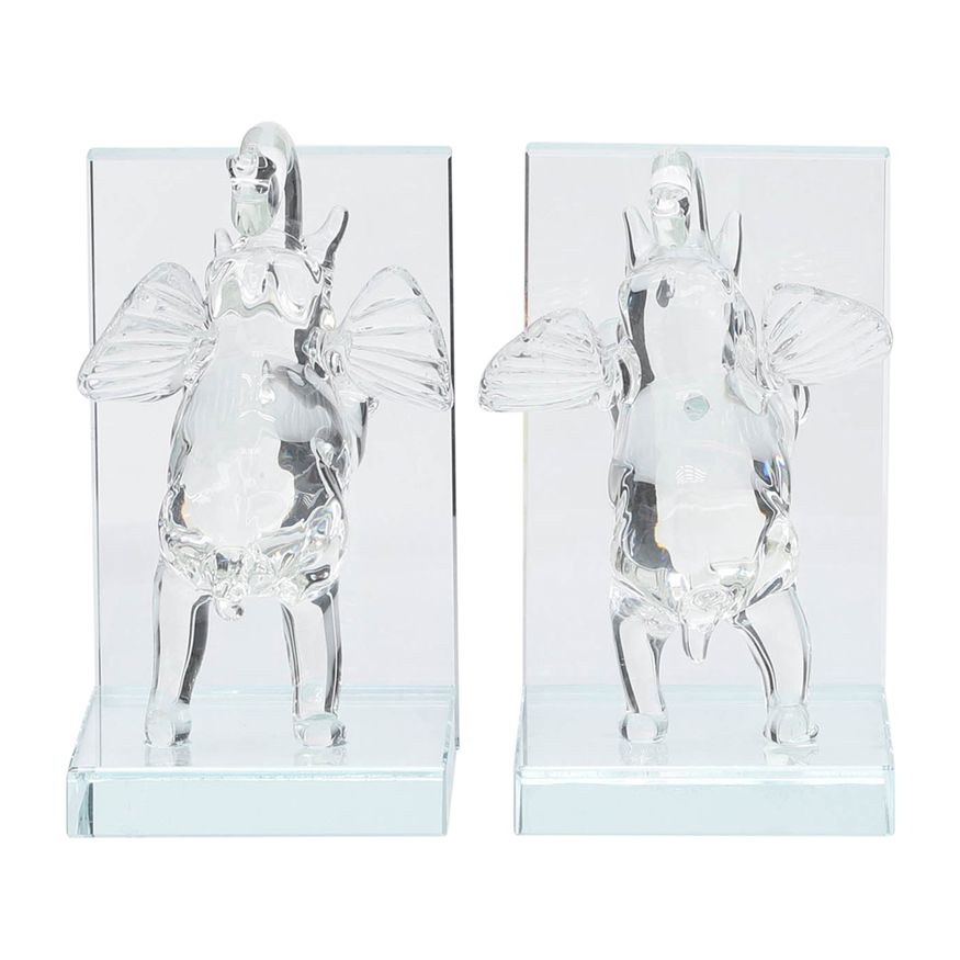 Sagebrook 5" Crystal Elephant Bookends (Set Of 2)