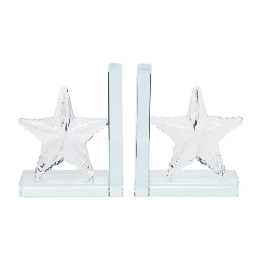 Sagebrook 5" Crystal Star Bookends (Set Of 2)