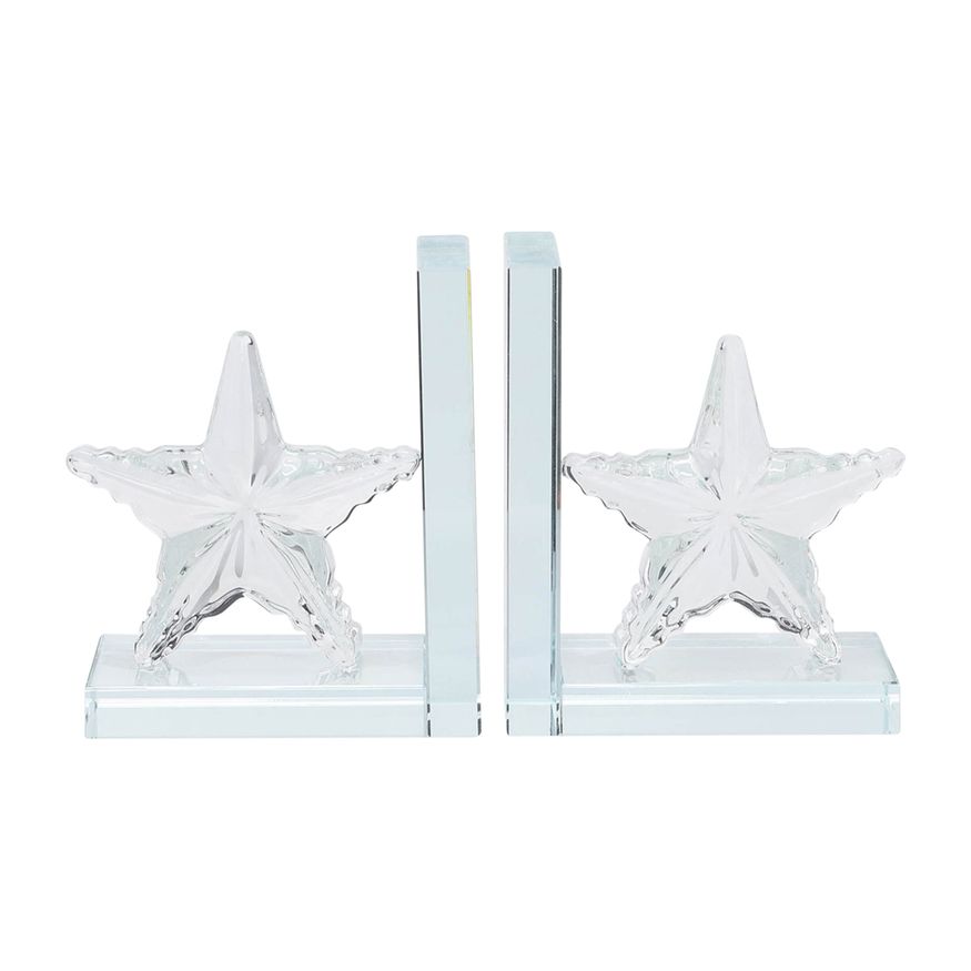 Sagebrook 5" Crystal Star Bookends (Set Of 2)