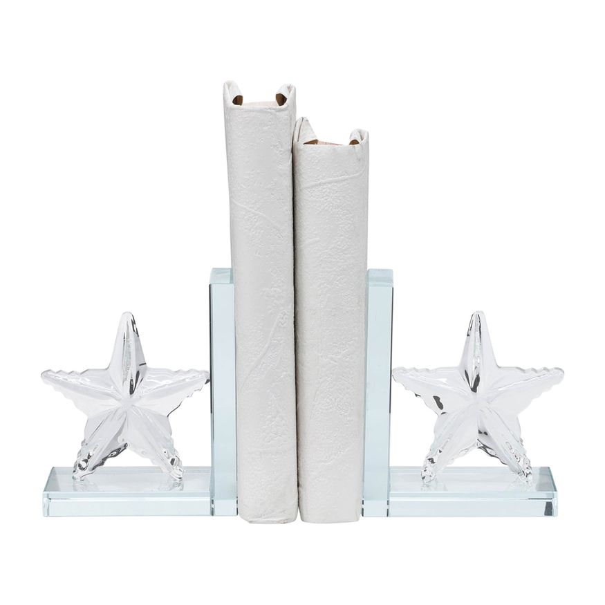 Sagebrook 5" Crystal Star Bookends (Set Of 2)