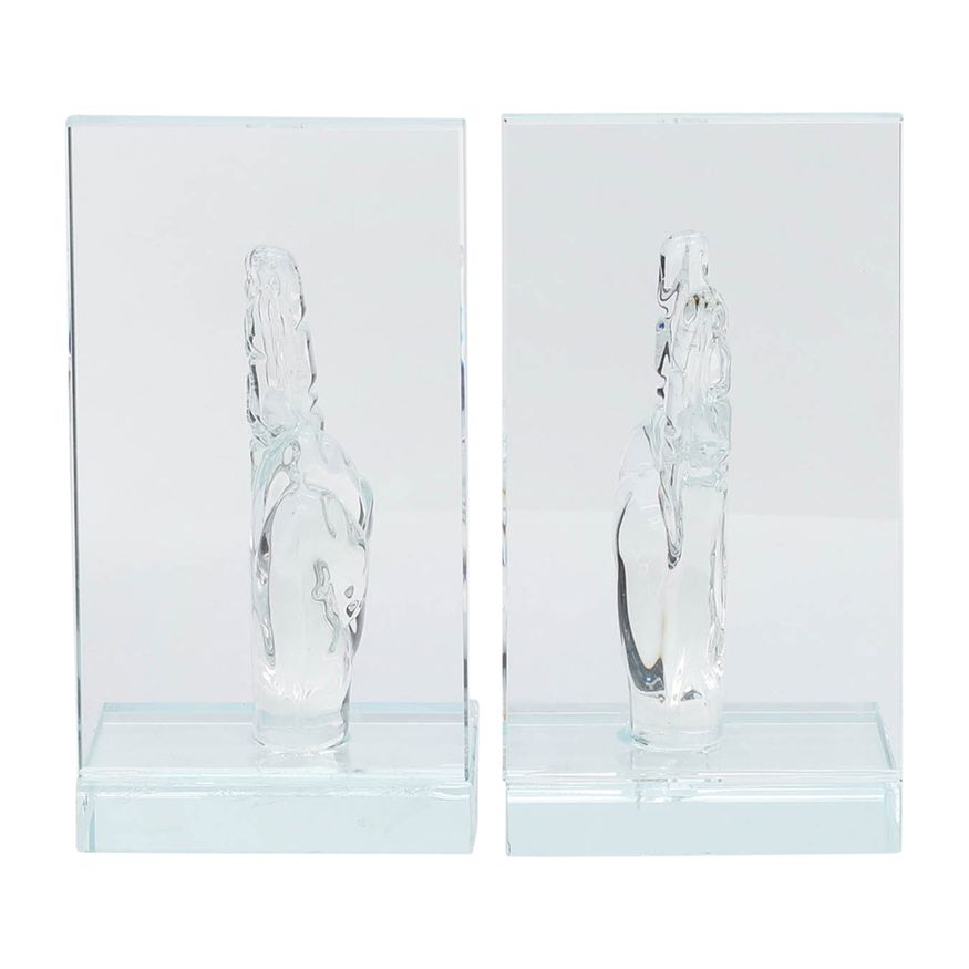 Sagebrook 6" Crystal Peace Sign Bookends (Set Of 2)