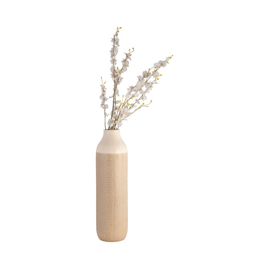 Sagebrook 16" Ceramic 2-Tone Vase - White/Tan