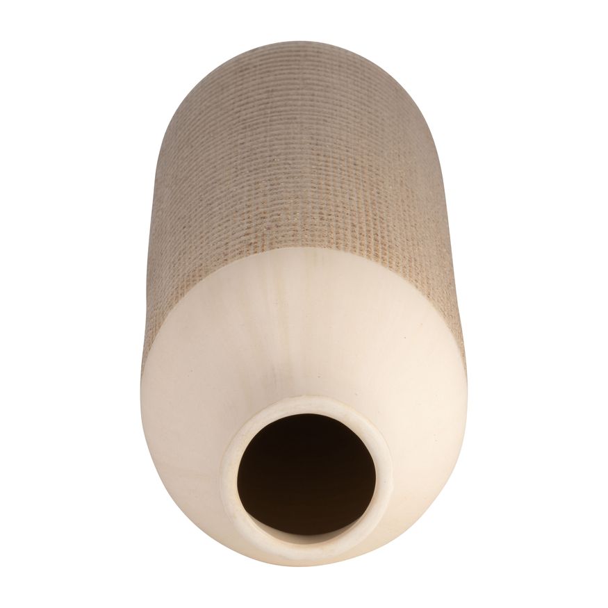 Sagebrook 16" Ceramic 2-Tone Vase - White/Tan