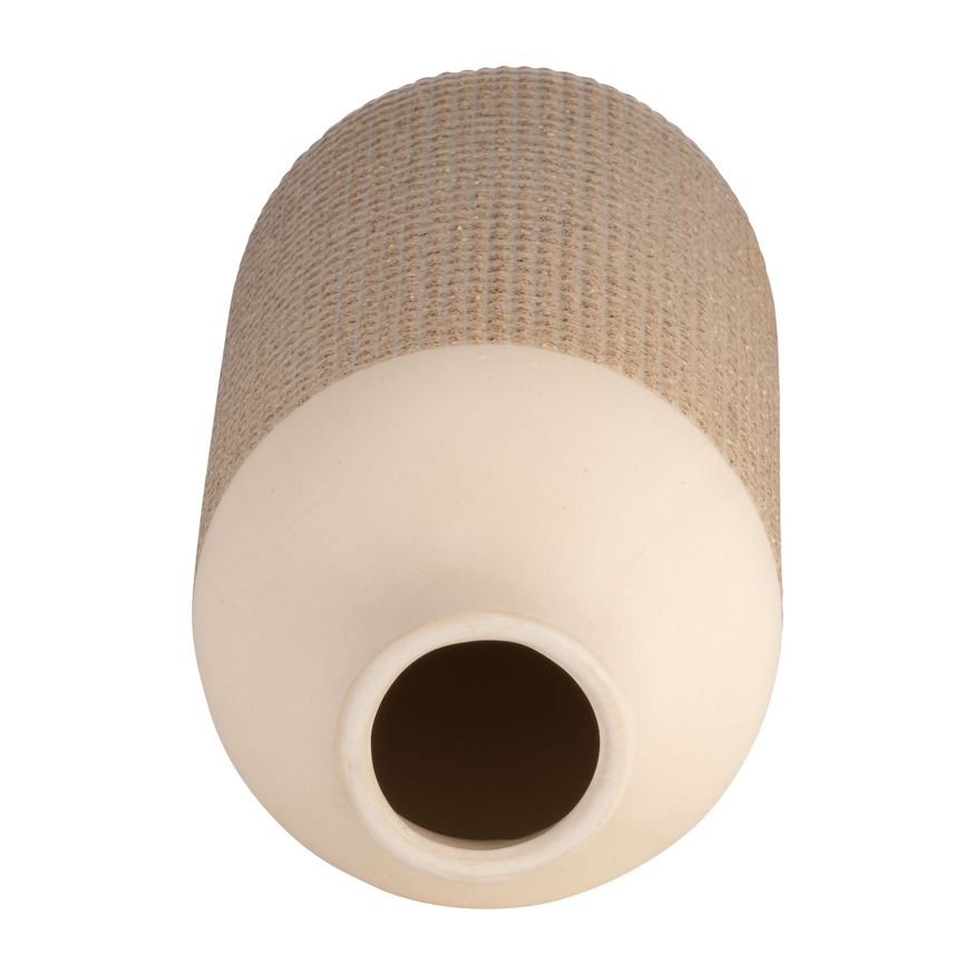 Sagebrook 12" Ceramic 2-Tone Vase - White/Tan