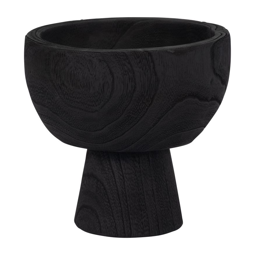 Sagebrook 8" Wood Bowl With Stand - Black